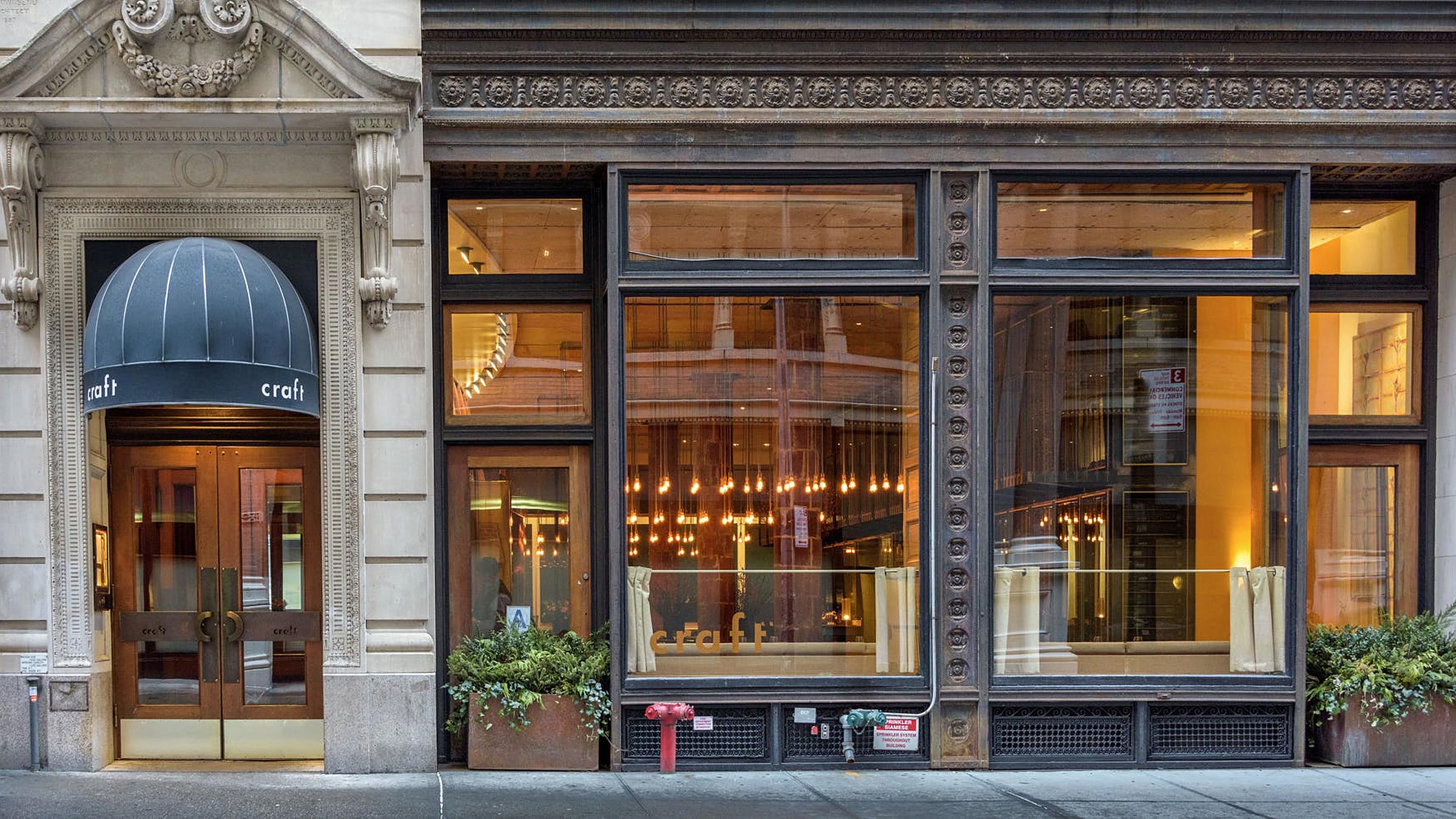 Exterior of Craft restaurant NYC