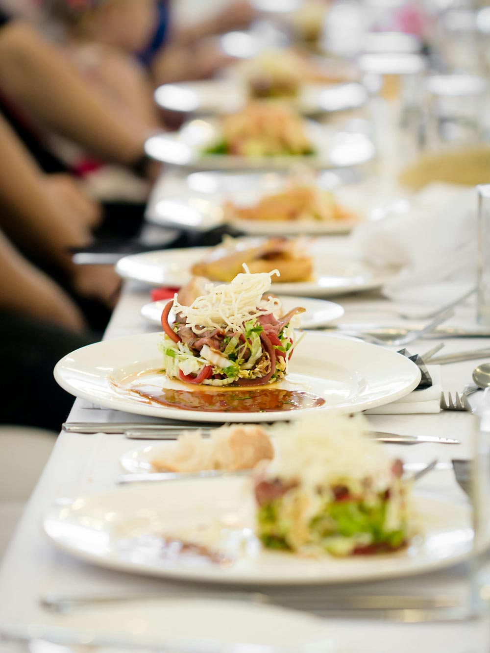 Clear Glass Plates With Vegetable Dish. Photo by Michelle Riach