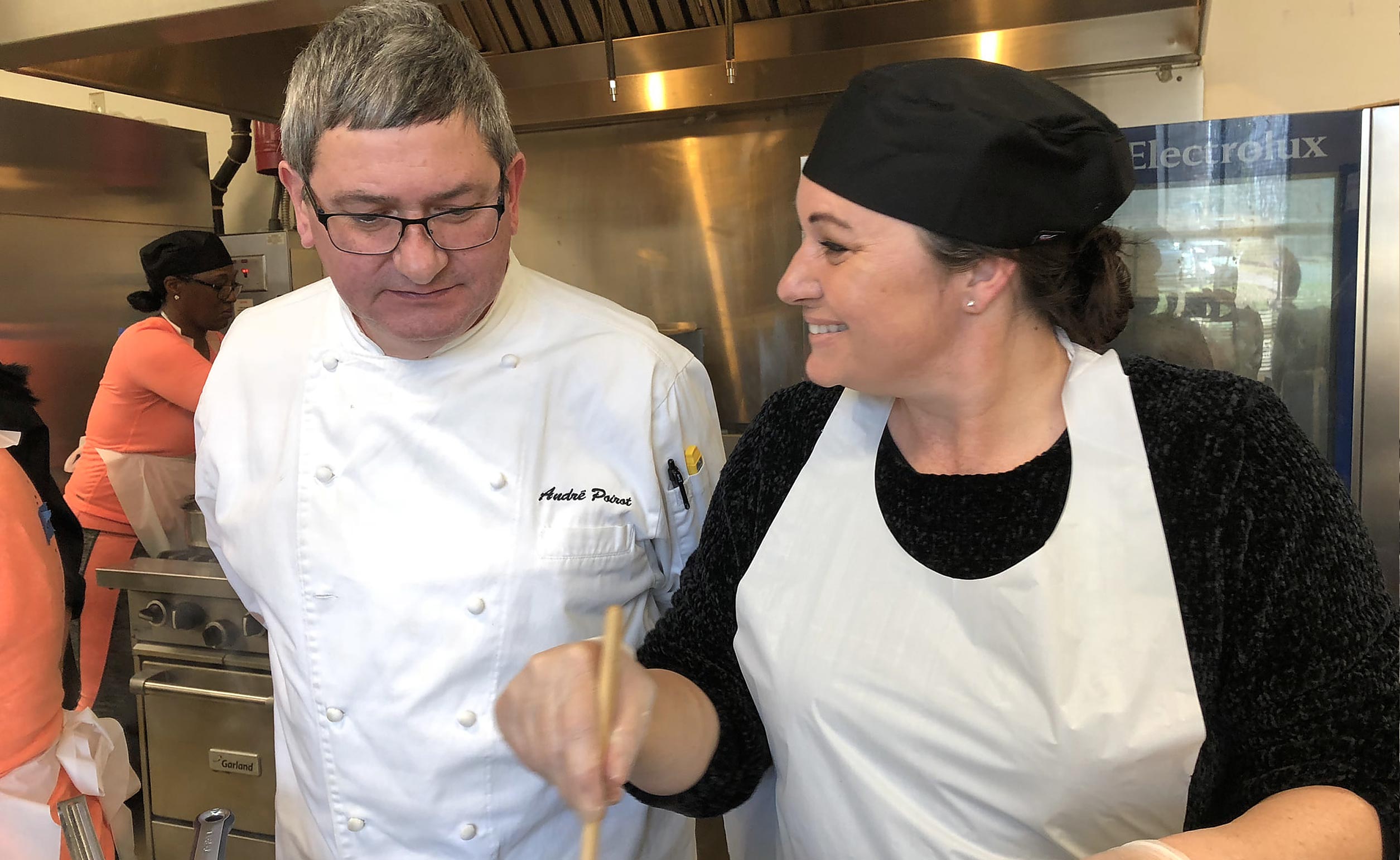 Culinary instructor and student at Food Jobs Work